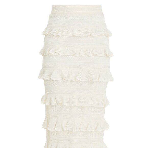 NEW ZIMMERMAN Wonderland Frill Midi Skirt – Parchment - Picture 1 of 1